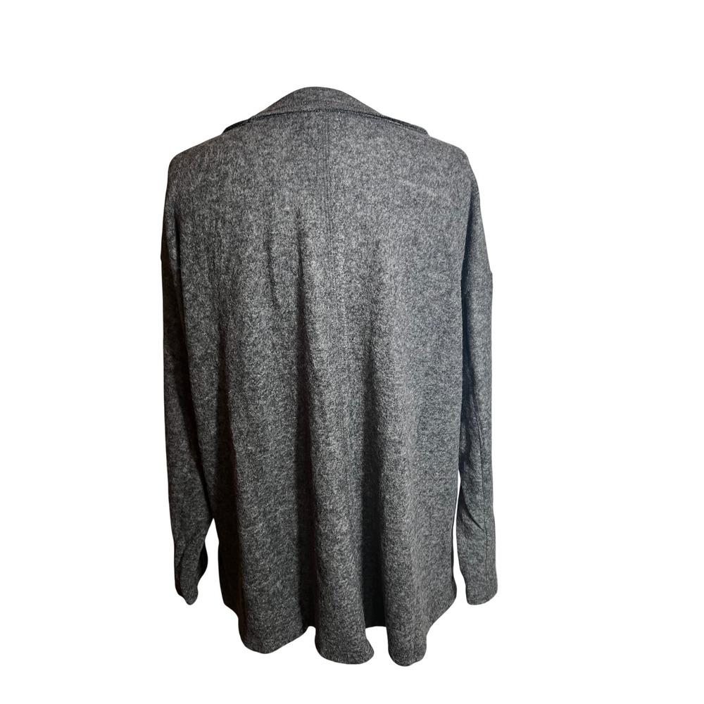 Zenana Womens Charcoal Grey Heathered Brushed Knit Relaxed Top HT-2463A S/M - Picture 3 of 6